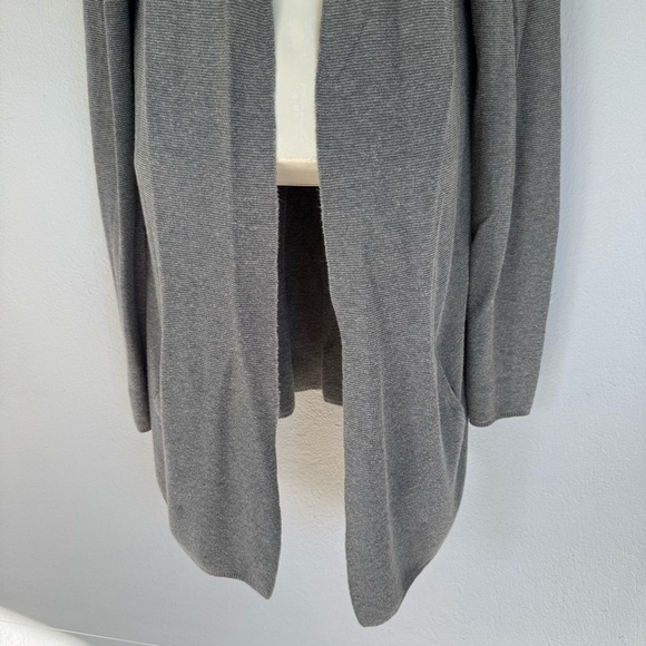 J. Jill gray silk wool blend open front drape cardigan sweater medium tall - Picture 5 of 12
